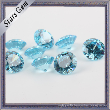 Ablaze Blue Aquamarine Color Brilliant Cut CZ Gemstone